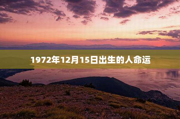 1972年12月15日出生的人命运