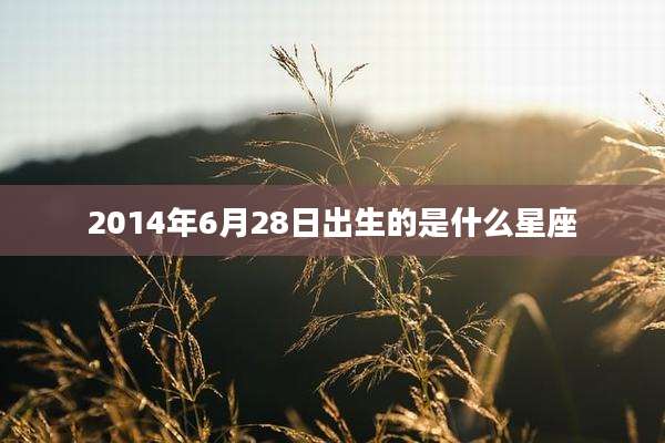 2014年6月28日出生的是什么星座