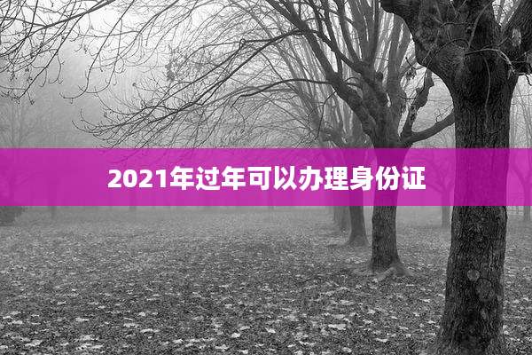 2021年过年可以办理身份证