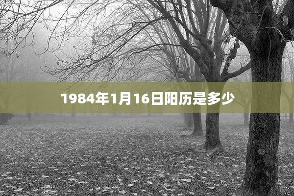 1984年1月16日阳历是多少