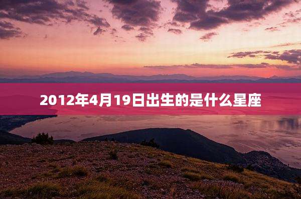 2012年4月19日出生的是什么星座