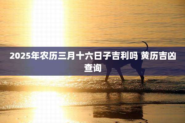 2025年农历三月十六日子吉利吗 黄历吉凶查询