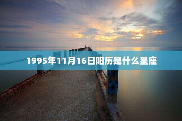 1995年11月16日阳历是什么星座