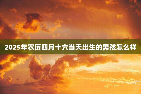 2025年农历四月十六当天出生的男孩怎么样