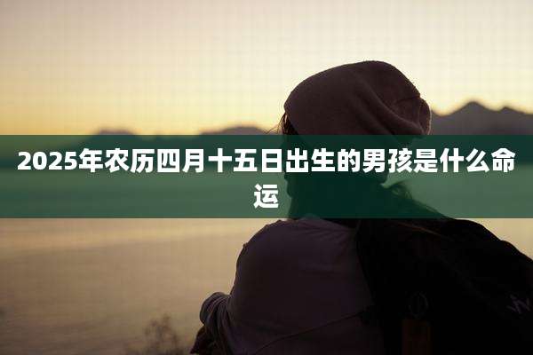 2025年农历四月十五日出生的男孩是什么命运
