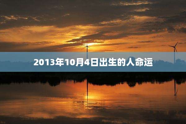 2013年10月4日出生的人命运