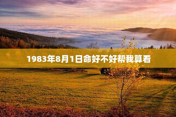 1983年8月1日命好不好帮我算看