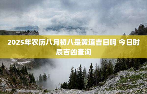 2025年农历八月初八是黄道吉日吗 今日时辰吉凶查询