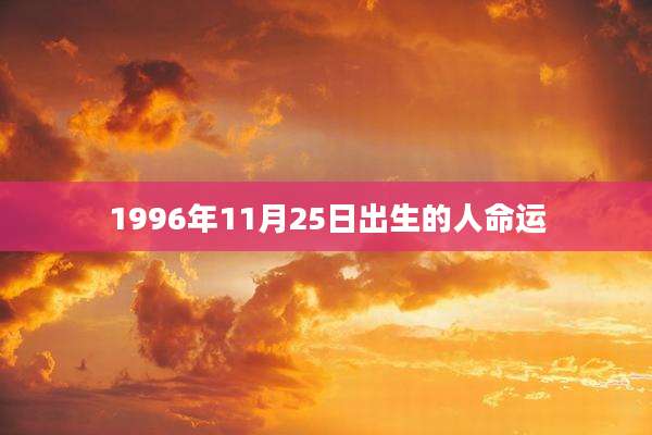 1996年11月25日出生的人命运