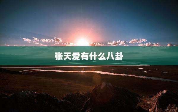 张天爱有什么八卦