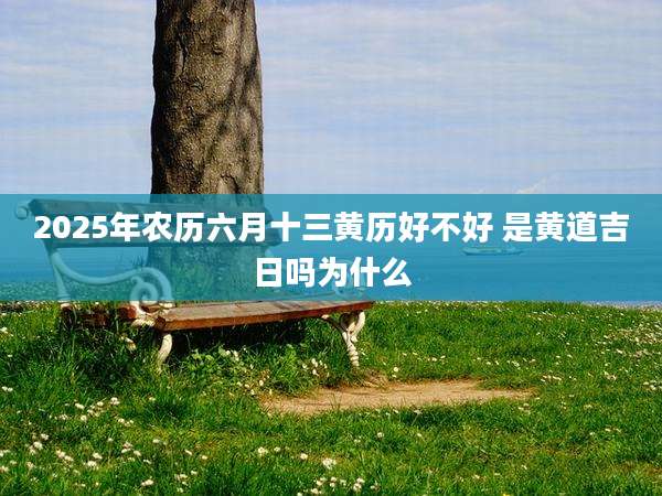 2025年农历六月十三黄历好不好 是黄道吉日吗为什么