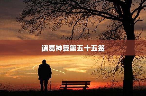 诸葛神算第五十五签