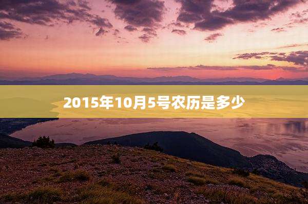 2015年10月5号农历是多少