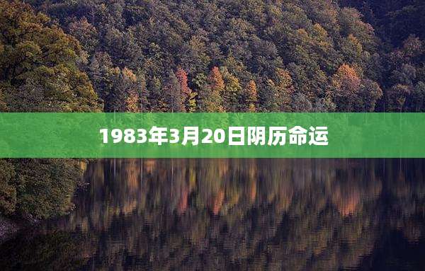 1983年3月20日阴历命运