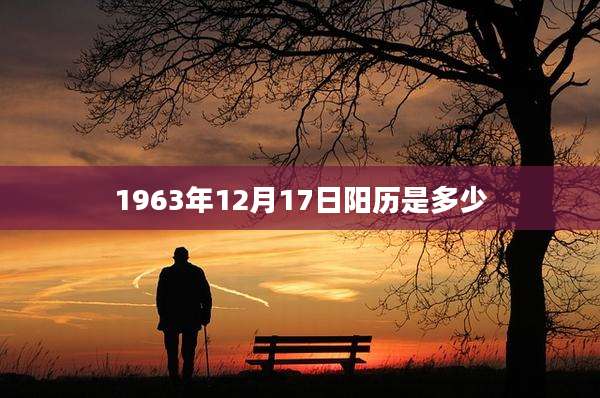 1963年12月17日阳历是多少