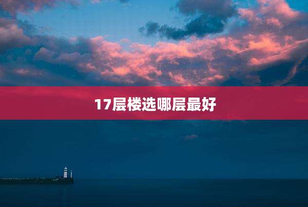 17层楼选哪层最好