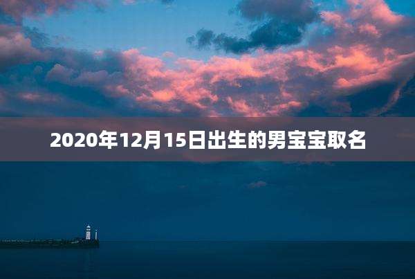 2020年12月15日出生的男宝宝取名