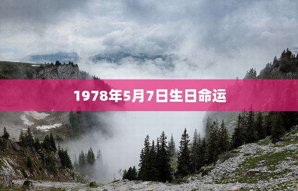 1978年5月7日生日命运