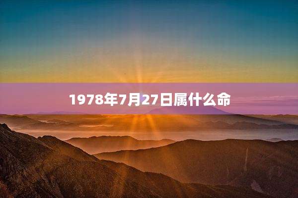 1978年7月27日属什么命