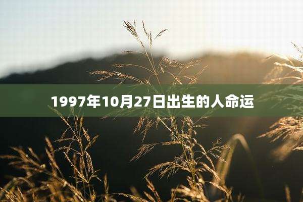 1997年10月27日出生的人命运