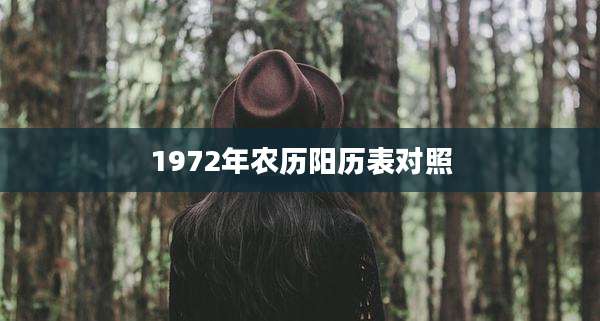 1972年农历阳历表对照