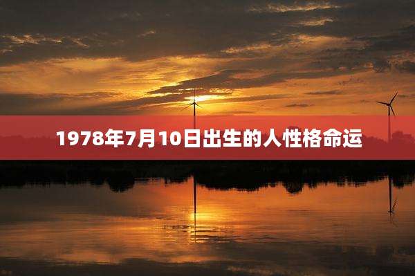 1978年7月10日出生的人性格命运
