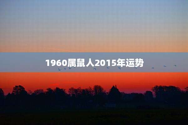 1960属鼠人2015年运势