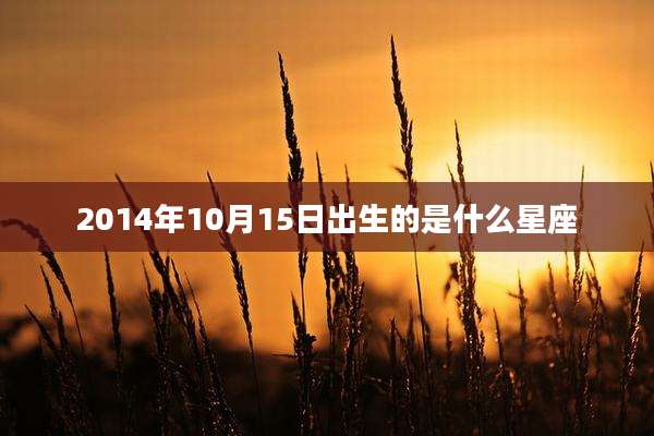 2014年10月15日出生的是什么星座