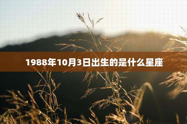 1988年10月3日出生的是什么星座