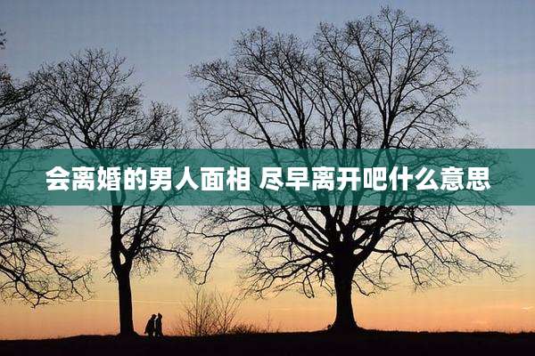 会离婚的男人面相 尽早离开吧什么意思