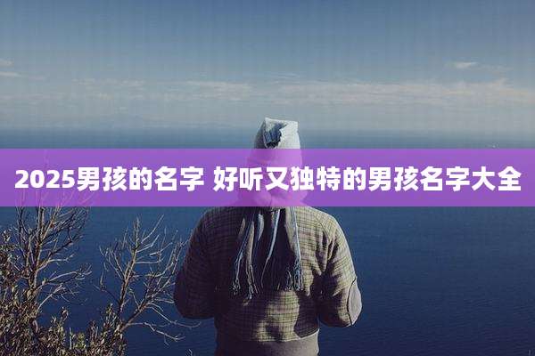 2025男孩的名字 好听又独特的男孩名字大全