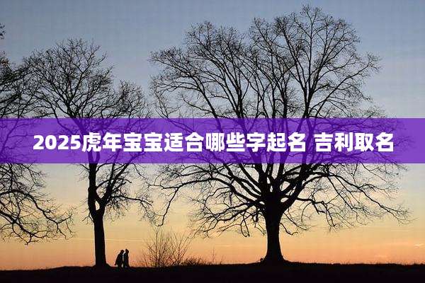2025虎年宝宝适合哪些字起名 吉利取名