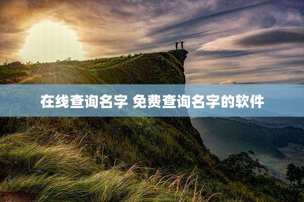在线查询名字 免费查询名字的软件