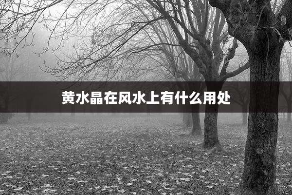 黄水晶在风水上有什么用处