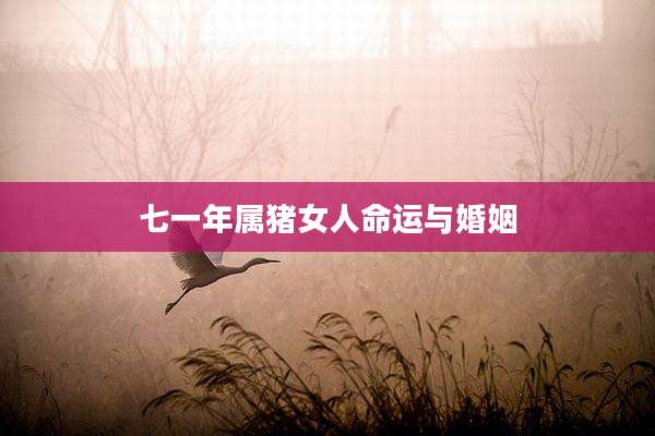 七一年属猪女人命运与婚姻