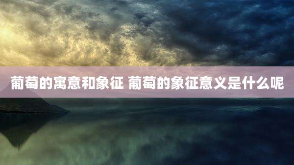 葡萄的寓意和象征 葡萄的象征意义是什么呢