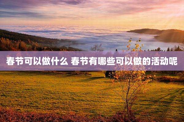 春节可以做什么 春节有哪些可以做的活动呢