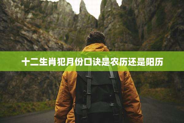 十二生肖犯月份口诀是农历还是阳历