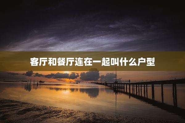 客厅和餐厅连在一起叫什么户型