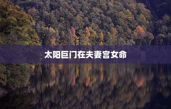 太阳巨门在夫妻宫女命