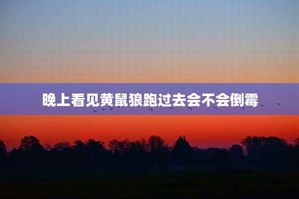 晚上看见黄鼠狼跑过去会不会倒霉