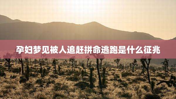 孕妇梦见被人追赶拼命逃跑是什么征兆