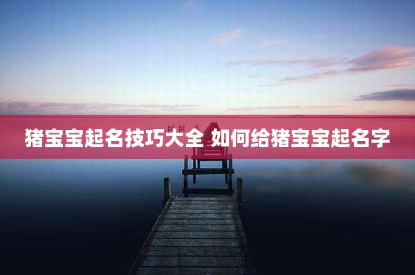 猪宝宝起名技巧大全 如何给猪宝宝起名字