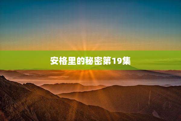 安格里的秘密第19集