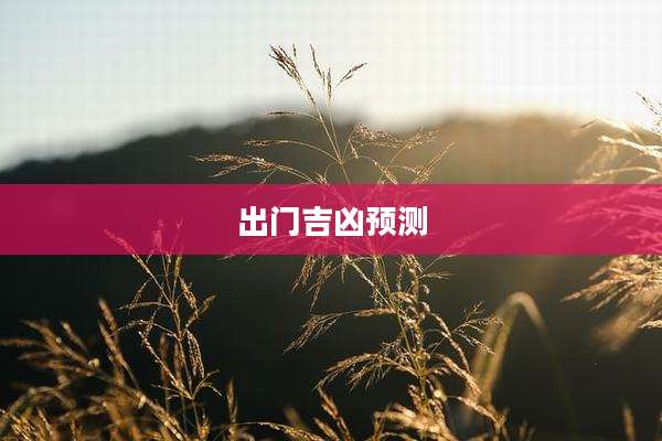 出门吉凶预测