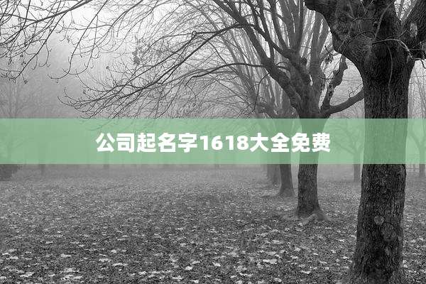 公司起名字1618大全免费