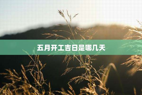 五月开工吉日是哪几天