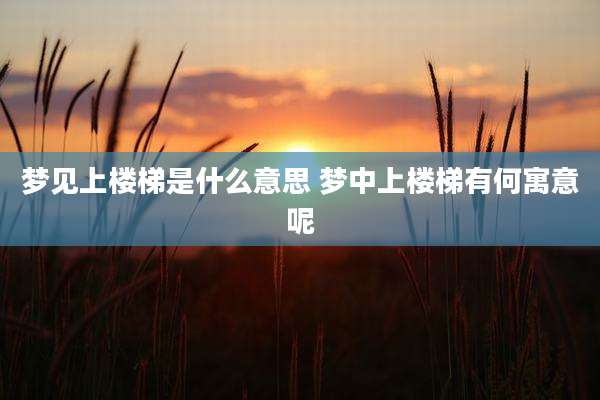 梦见上楼梯是什么意思 梦中上楼梯有何寓意呢