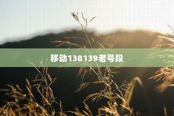 移动138139老号段