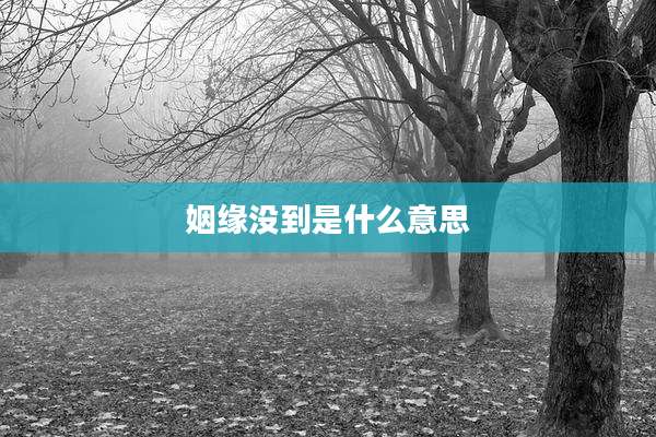 姻缘没到是什么意思